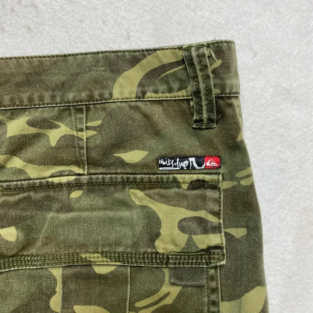 Quiksilver Shorts Mens 38 Green Camo AQYWS00063 Cargo Cotton Utility Rugged